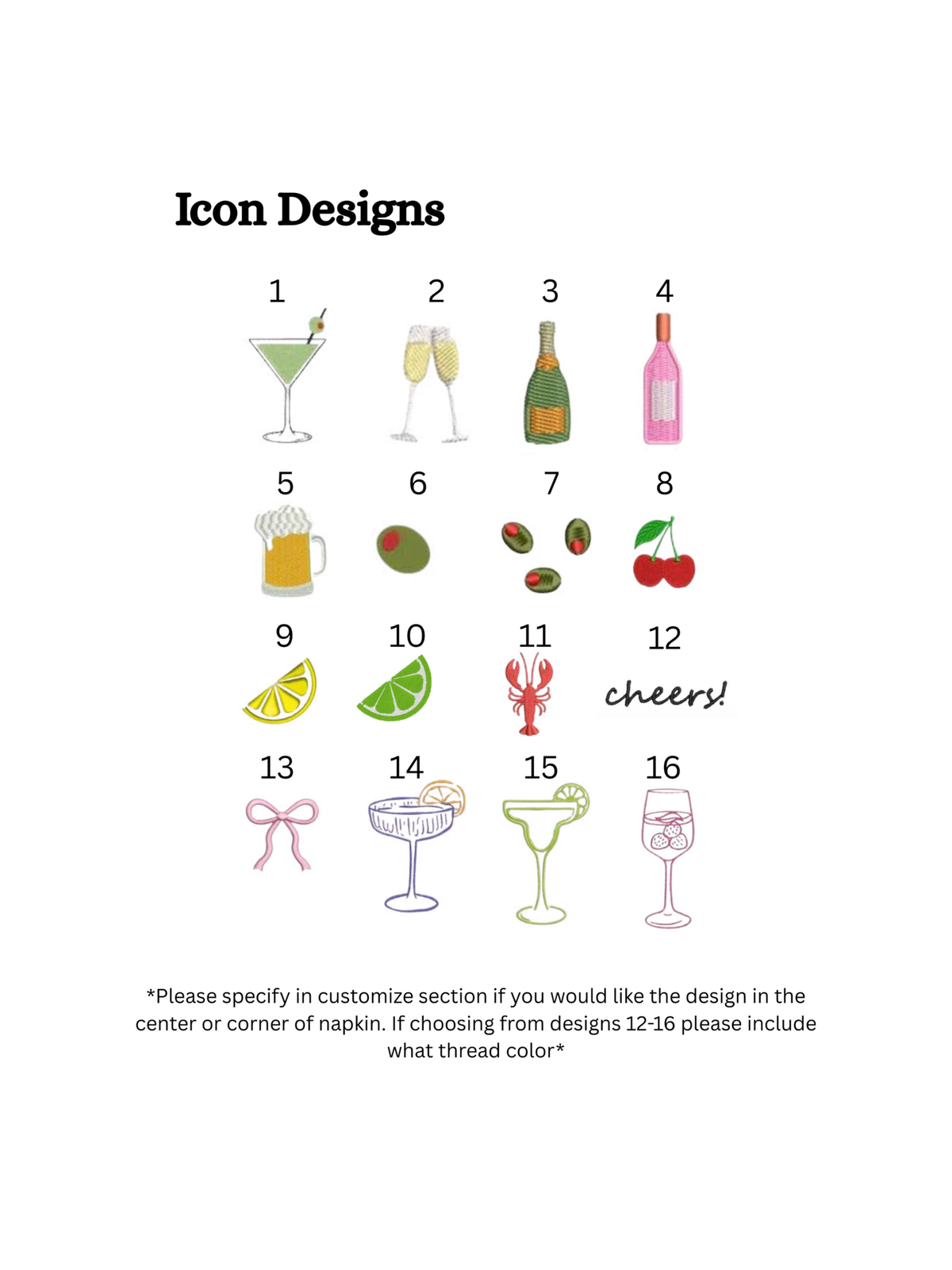 Embroidered Cocktail Napkins (set of four)